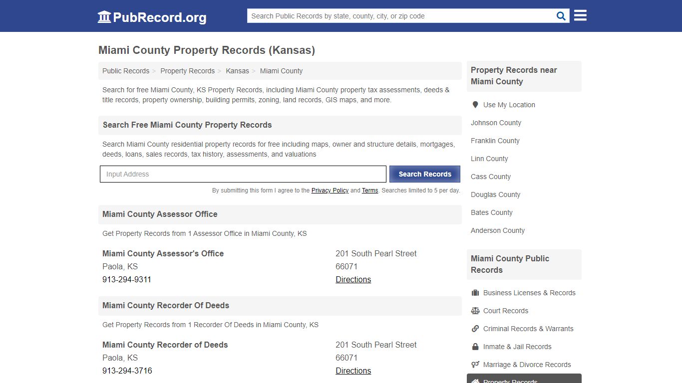 Miami County Property Records (Kansas) - Public Record