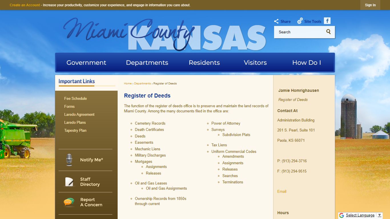 Register of Deeds | Miami County, KS - Official Website